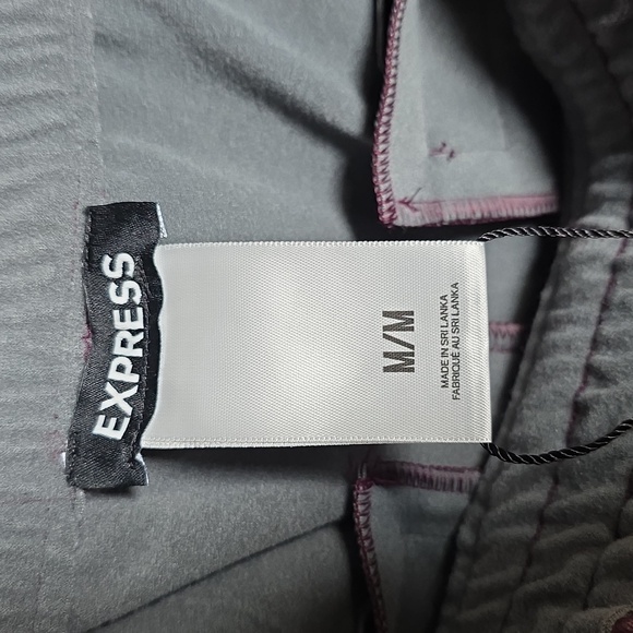 Express Burgandy Faux Leather Joggers, Size M - Picture 9 of 11